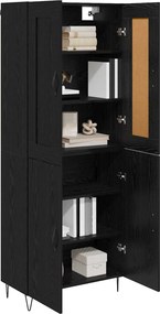 vidaXL Highboard Μαύρη Οξυά 69,5 x 34 x 180 εκ. Επεξεργασμένο ξύλο