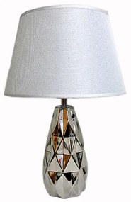 Φωτιστικό Επιτραπέζιο Κεραμικό Ασημί-Λευκό Art Et Lumiere 32x47εκ. 20493