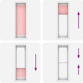 vidaXL Πλισέ Στόρι Ροζ 55x200 εκ. Πλάτος Υφάσματος 54,4 εκ. Πολυεστέρας