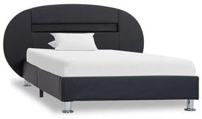 Πλαίσιο Κρεβατιού με LED Μαύρο 90 x 200 εκ. Συνθετικό Δέρμα - Μαύρο