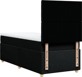 vidaXL Κρεβάτι Boxspring με Στρώμα Μαύρο 90x200 εκ. Υφασμάτινο