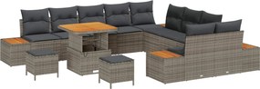 vidaXL Σετ Καναπέ Κήπου με μαξιλάρι 13 pcs Γκρι