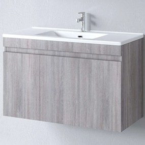 Έπιπλο Μπάνιου Πάγκος Με Νιπτήρα Omega S3BOM100GO0 100x45x60cm Grey Oak Μελαμίνη