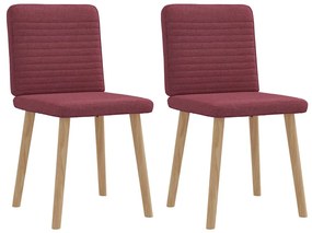 vidaXL Καρέκλες Τραπεζαρίας 2 τεμ. Μπορντό Υφασμάτινες