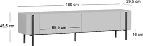 Έπιπλο τηλεόρασης Nexus Megapap χρώμα λευκό 180x30x45,5εκ.