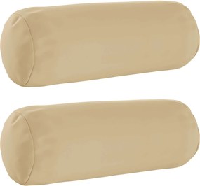 vidaXL Κάλυμμα Μαξιλαριού 2 pcs HEERLEN Μπεζ Ø 15 x 40 εκ Πολυεστέρας