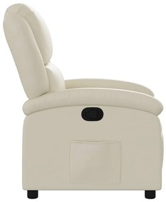 vidaXL Πολυθρόνα Ανακλινόμενη Κρεμ από Συνθετικό Δέρμα