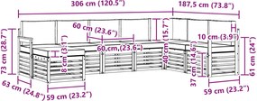 vidaXL Σειρά Καναπέ Εξωτερικού 8 pcs Λευκό και Κρεμ