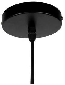 GloboStar® RUHIEL 01233 Μοντέρνο Κρεμαστό Φωτιστικό Οροφής Μονόφωτο 1 x E27 Μαύρο Μεταλλικό με Φυσικό Ξύλο Καμπάνα Φ18 x Y12cm