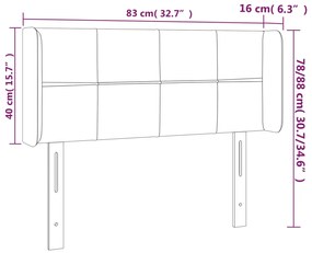 Κεφαλάρι με Πτερύγια Ανοιχτό Γκρι 83x16x78/88 εκ. Βελούδινο 3118798