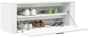 vidaXL Παπουτσοθήκη Επιτοίχια Λευκή 100x35x38 εκ. Επεξεργασμένο Ξύλο
