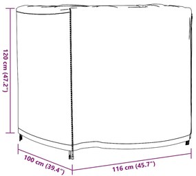 Καλύμματα Επίπλων Κήπου 8 Ατόμων 2τεμ. Μαύρο 116x100x120 εκ. - Μαύρο