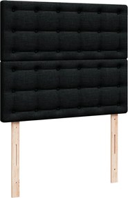 vidaXL Κρεβάτι Boxspring με Στρώμα Μαύρο 120x200 εκ. Υφασμάτινο
