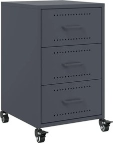 vidaXL Κομοδίνο Ανθρακί 36x39x59 εκ. από Χάλυβα