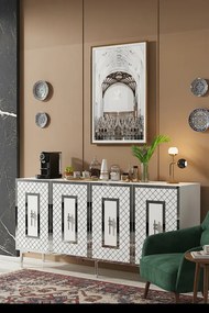 Stewehome πολυλειτουργική κονσόλα ντουλάπι για καφέ και βάση τηλεόρασης 150x32x75 cm