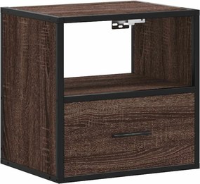 vidaXL Κομοδίνο επίτοιχο ντουλάπι καφέ δρυς 40x31x39,5 cm