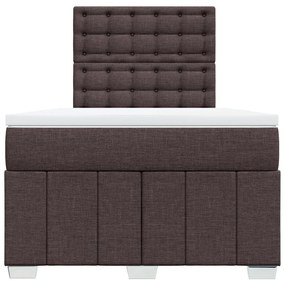 Κρεβάτι Boxspring με Στρώμα Σκούρο Καφέ 120x190 εκ Υφασμάτινο 3291624
