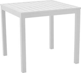 Τραπέζι Kliton pakoworld αλουμινίου λευκό 80x80x74εκ