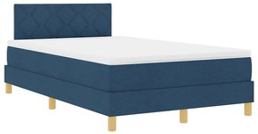 vidaXL Κρεβάτι με ελατήρια με στρώμα Μπλε 120 x 200 cm ύφασμα