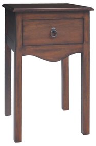 Bedside Τable with 1 Drawer 60415 Classic Fylliana Walnut 40*40*61 cm