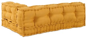 vidaXL Μαξιλάρι για καναπέ παλέτας 3 pcs Κίτρινο ύφασμα