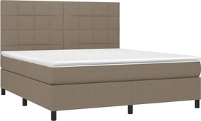 vidaXL Κρεβάτι Boxspring με Στρώμα Taupe 180x200 εκ. Υφασμάτινο