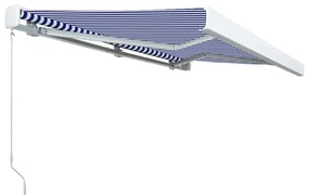 vidaXL Τέντα Κασετίνα Χειροκίνητη Μπλε / Λευκή 400 x 300 εκ.