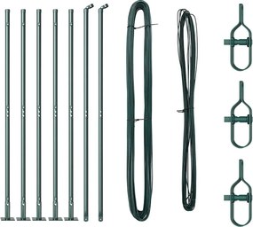 vidaXL Στύλος Περιφράξεων 7 pcs Πράσινο Ατσάλι