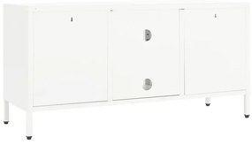 vidaXL Έπιπλο Τηλεόρασης Λευκό 105 x 35 x 52 εκ. από Ατσάλι και Γυαλί