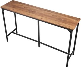 VEVOR Bar Table, 1PCS 1600.2mm Kitchen Bar Table, Tall Dining Tables with Rounded Edge, Rectangular High Top Kitchen Tables for Balcony, Living Room, Light Brown, Black, Extended Horizontal Design