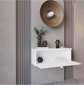 Κονσόλα τοίχου με πόρτα από 100% MDF Λευκό 69x26x24 cm