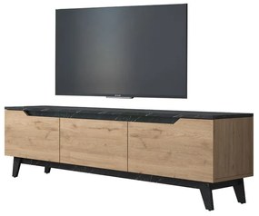 Intrahome Έπιπλο τηλεόρασης ANDESINA Intrahome μαύρο μαρμάρου-καρυδί180x35x48.3εκ | SKU: INTRAPA-293111140