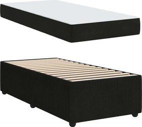 vidaXL Σκελετός Κρεβατιού με στρώμα Μαύρο 90 x 190 cm ύφασμα