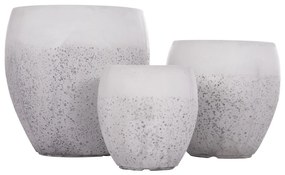 Σετ 3 τεμ. Γλάστρες GARDENER C4718 Fiberclay Λευκό Φ55x54,5Υ εκ. 55x55x54.5 εκ.