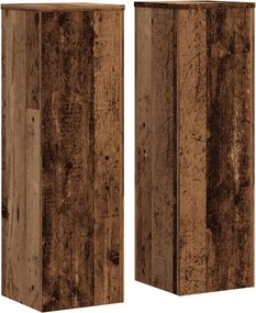 vidaXL Βάσεις Φυτών 2 τεμ. Όψη Παλαιού Ξύλου 25x25x80 εκ. Επεξ. Ξύλο