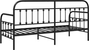 vidaXL Σκελετός κρεβατιού ημέρας Μαύρο 80 x 200 cm
