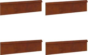 vidaXL Φράκτης σαλιγκαριών 4 τμχ. 100 x 3,5 x 25 εκ Σκ rusty