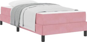 vidaXL Κρεβάτι με ελατήρια με στρώμα Ροζ 90 x 210 cm ύφασμα