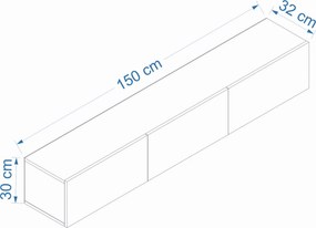 Έπιπλο Τηλεόρασης Atlantic Πεύκο SAMIN 150x32x30