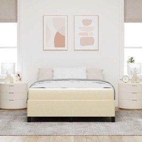 vidaXL Κρεβάτι με ελατήρια Κρεμ 140 x 200 cm ύφασμα