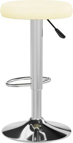 vidaXL Σκαμπό Μπαρ 2 τεμ. Κρεμ από Συνθετικό Δέρμα