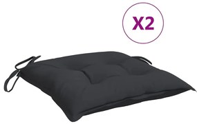 vidaXL Μαξιλάρια Παλέτας Κήπου 2 τεμ. Μαύρα 50x50x7 εκ. Oxford Ύφασμα