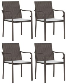 vidaXL Σετ Τραπεζαρίας Κήπου 5 τεμ. Συνθ. Ρατάν / Ατσάλι με Μαξιλάρια