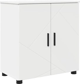 vidaXL Σετ Επίπλων Μπάνιου 4 pcs Λευκό Επεξεργασμένο ξύλο &amp; Μέταλλο