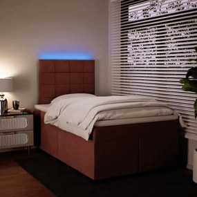Κρεβάτι Boxspring με Στρώμα Ροζ 120x200 εκ. Βελούδινο 3293187