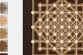 Σετ των 2 Intra απο ξύλο plywood 3mm-4mm πάχος – Ιερή Γεωμετρία, 3D Γεωμετρία Δίασταση 20x20 cm INTRAFABR-4768105