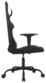 vidaXL Καρέκλα Gaming Μαύρη και Λευκό Υφασμάτινη