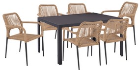 ΣΕΤ ΤΡΑΠΕΖΑΡΙΑΣ 7 ΤΜΧ ΤΡΑΠΕΖΙ ΓΚΡΙ 150X90 ΚΑΙ ΠΟΛΥΘΡΟΝΑ ΜΕ ΣΧΟΙΝΙ HM11527.01