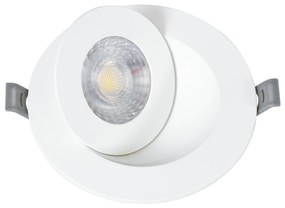 GloboStar LEXIS JOINT 60990 Χωνευτό LED Κινούμενο Spot Downlight 7W 680lm 45° AC 220-240V IP44 Φ12cm x Υ3.1cm - Στρόγγυλο - Λευκό - Φυσικό Λευκό 4500K - Bridgelux Chip - TÜV Certified Driver - 5 Years Warranty