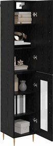 vidaXL Highboard 2 pcs Μαύρη Οξυά Επεξεργασμένο ξύλο